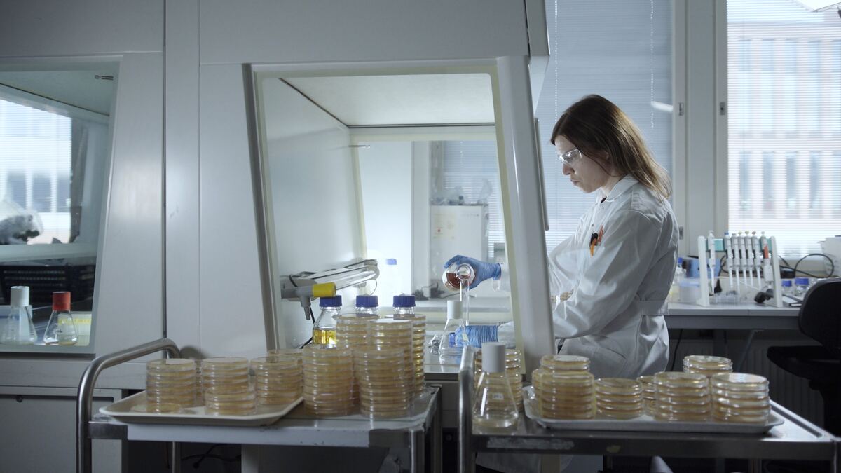 Person working in a laboratory.
